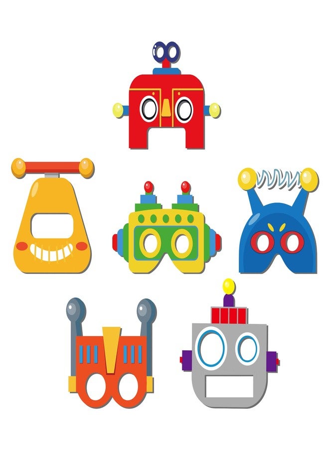 Lide Road 12 PCS Robot Paper Masks Birthday Party Cosplay Masks for Birthday Partys Bots Party Supplies Gift Robots Favor Cosplay Dress up Costumes for Kids Boy Girl Favors - Image 3